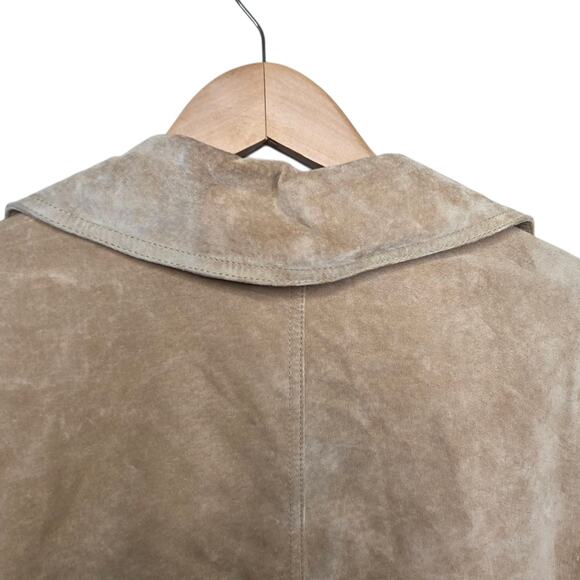 Mossimo Womens Tan Suede Genuine Leather Button Jacket SZ XL Y2K Western Rodeo - Picture 6 of 12